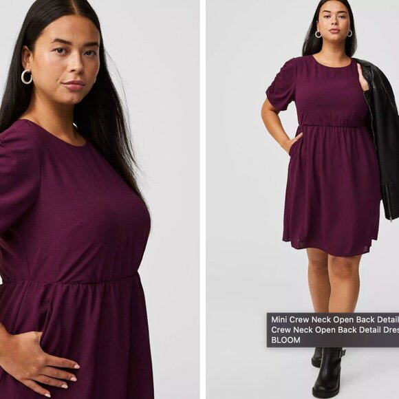 Torrid Mini Crew Neck Open Back Detail Dress Plus Size 4X - Picture 3 of 10